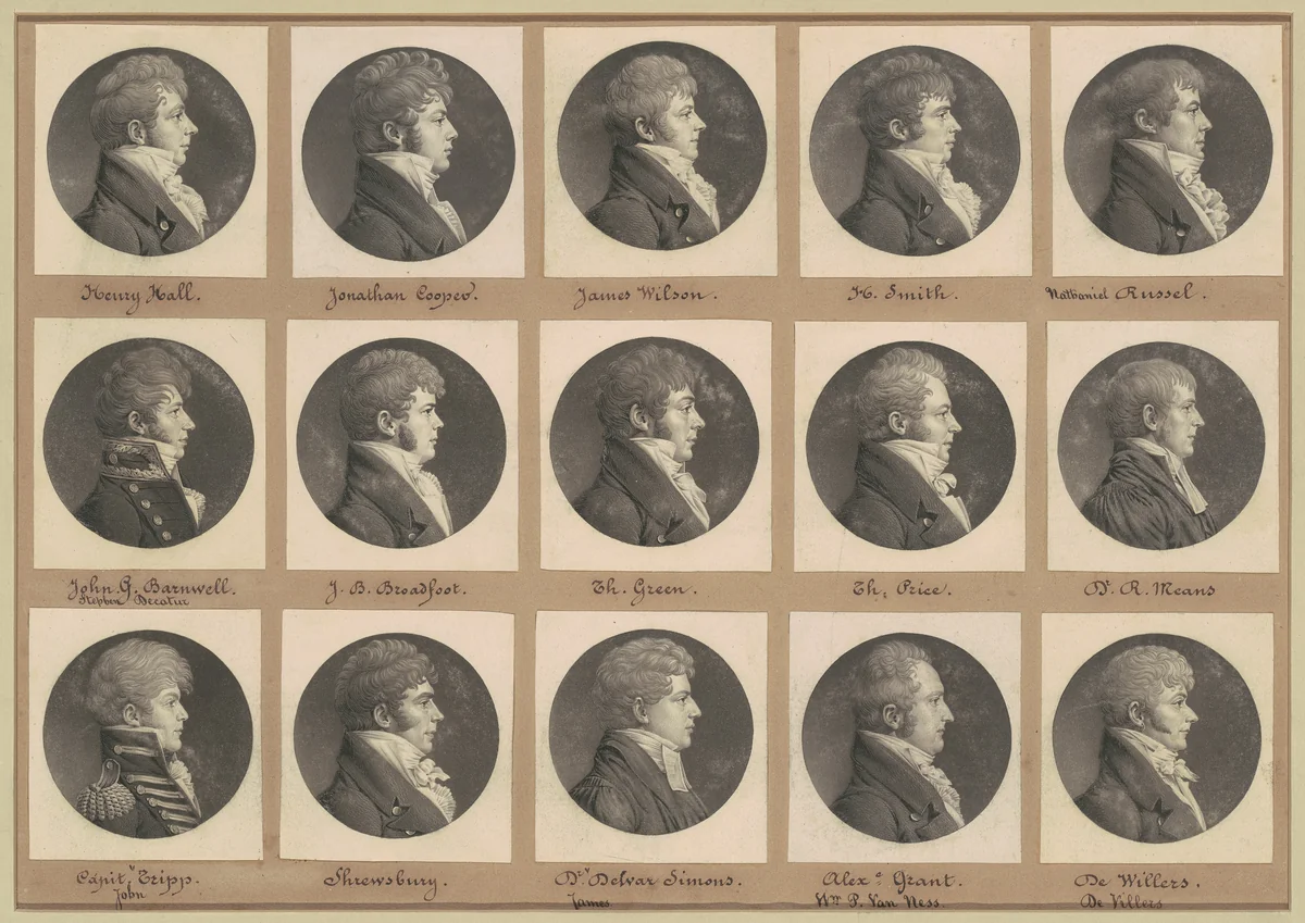 Saint-Mémin Collection of Portraits, Group 46 by Charles B. J. Févret de Saint-Mémin, volume, 1807-1809