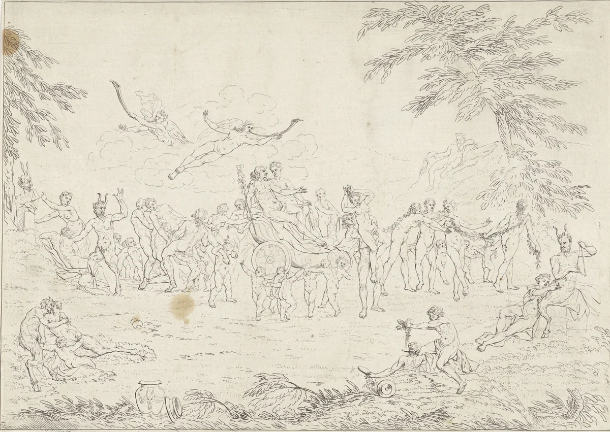 Triomf van Bacchus en Ariadne by Gerard Melder, print, 1725