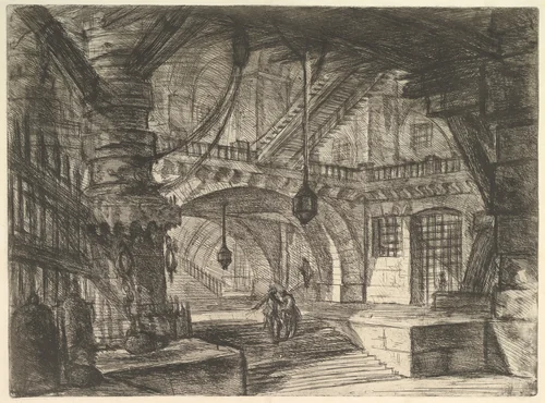 The Pier with Chains, from "Carceri d'invenzione" (Imaginary Prisons) by Giovanni Battista Piranesi, print, 1744-1755