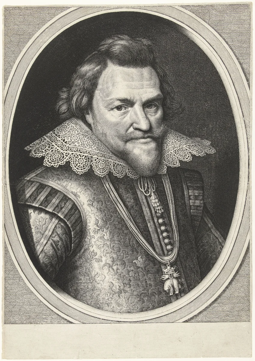 Portret van Filips Willem, prins van Oranje by Willem Jacobsz Delff, print, 1628