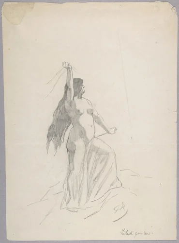 Liberté pour tous by Félicien Rops, drawing, 1833-1898