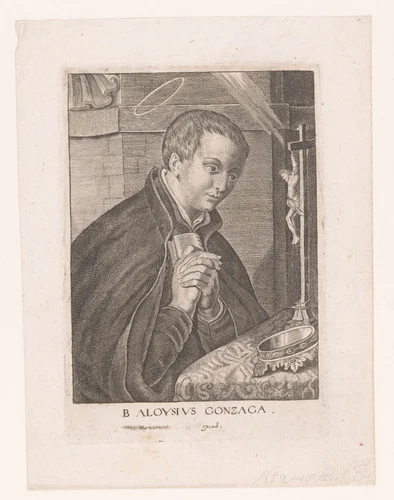 Portret van Aloysius Gonzaga by anonymous, print, 1610-1668