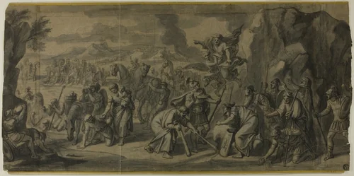 Moses Striking the Rock by François Verdier, drawing, 1670-1730