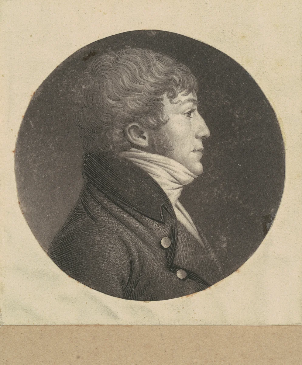 Unidentified Man by Charles B. J. Févret de Saint-Mémin, print, 1798-1803