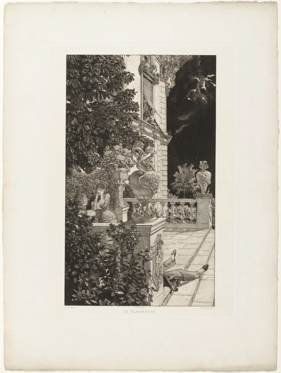 In Flagranti from Dramas, Opus IX (Dramen, Opus IX) by Max Klinger, print, 1883