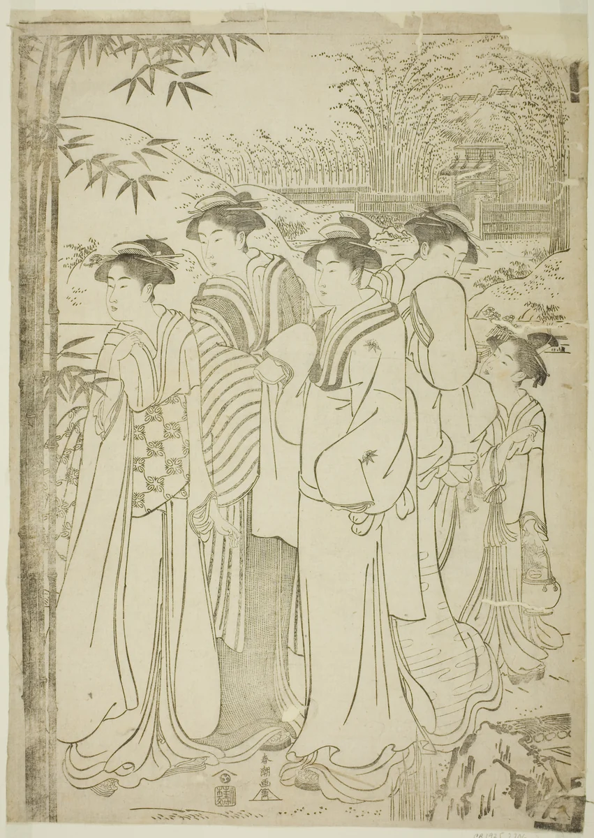 Parody of the Seven Sages of the Bamboo Grove by Katsukawa Shuncho, print, 1775-1806