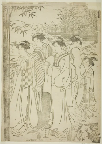 Parody of the Seven Sages of the Bamboo Grove by Katsukawa Shuncho, print, 1775-1806