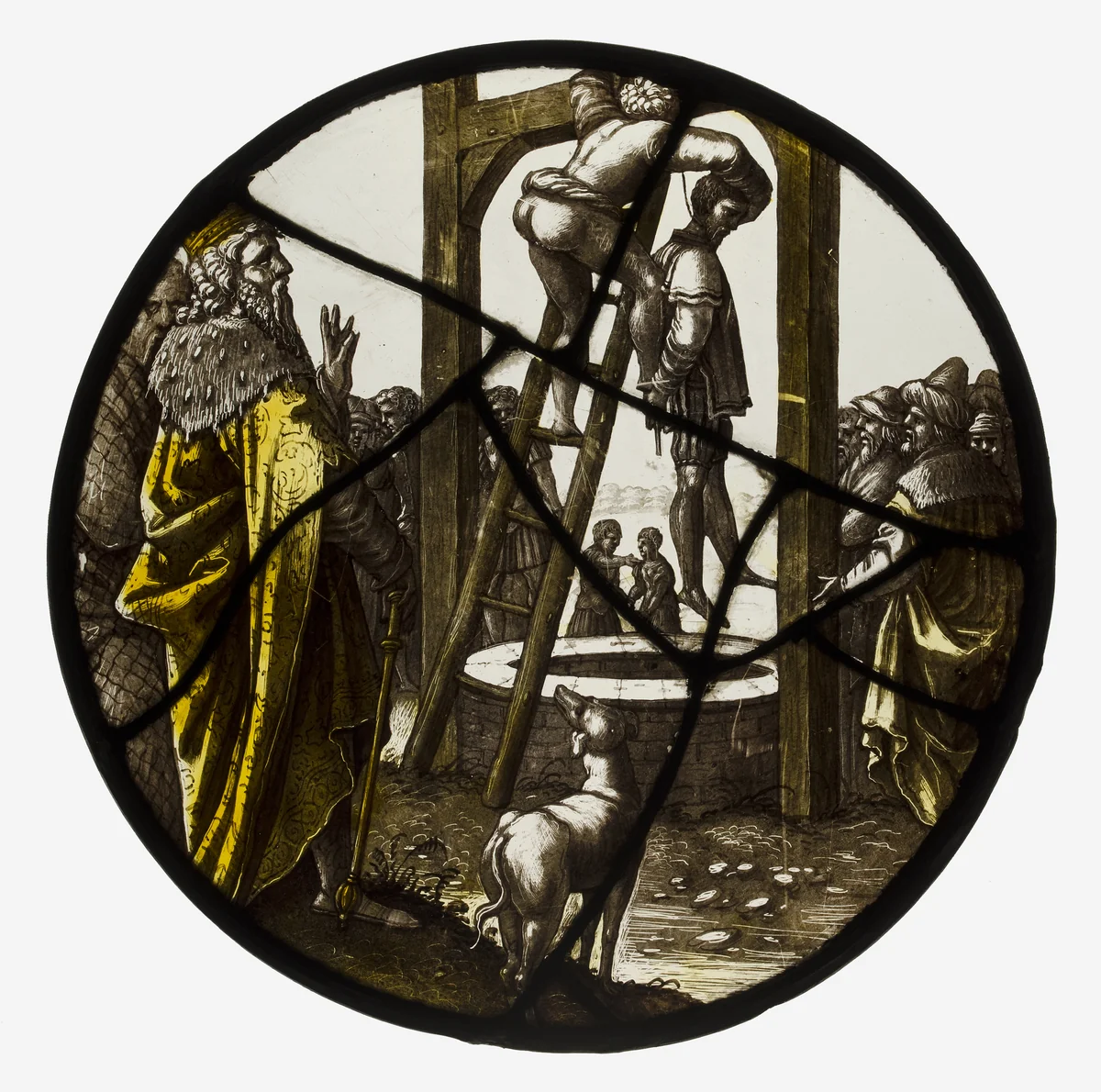 Roundel with the Hanging of Haman by Jan Swart, other, 1530-1540
