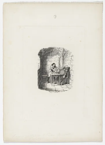 Juanes & the Goose from Rambles in the Footsteps of Don Quixote by Henry D. Inglis by George Cruikshank, illustrated book, 1837