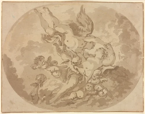 Cupid and Psyche by François Boucher, print, 1766