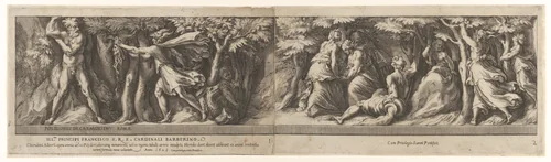 Perseus in the Garden of the Hesperides by Cherubino Alberti, print, 1628