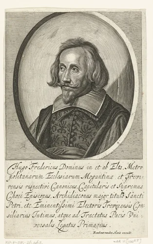 Portret van Hugo Friedrich von Eltz by Pieter de Bailliu, print, 1623-1660