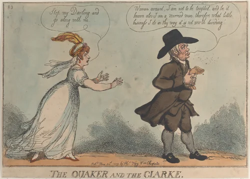 The Quaker and the Clarke by Thomas Rowlandson, print, 1809