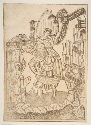 Saint Christopher by anonymous, print, 1500-1600