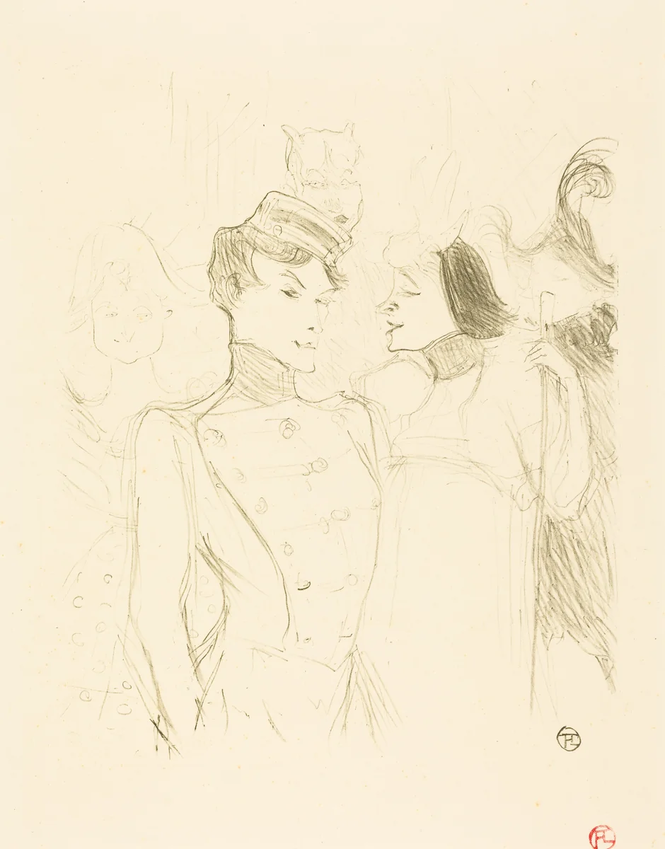 Lender and Lavalliere (Lender et Lavallière) by Henri de Toulouse-Lautrec, print, 1895