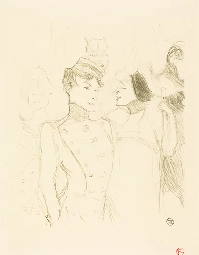 Lender and Lavalliere (Lender et Lavallière) by Henri de Toulouse-Lautrec, print, 1895
