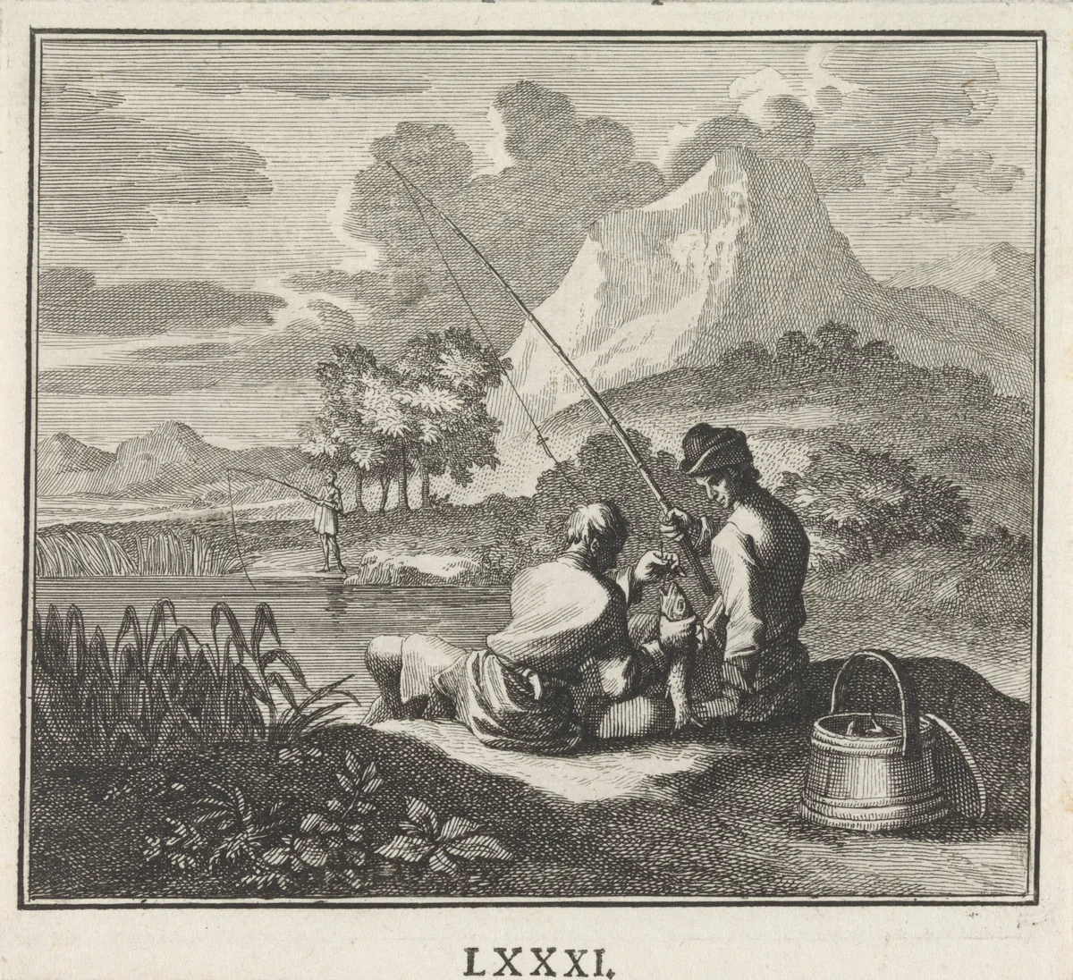 Embleem: kleine vissen by Caspar Luyken, print, 1695-1705
