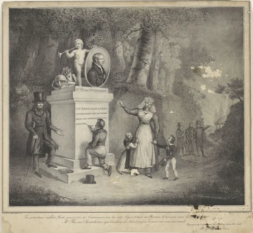 Monument voor Theodorus van Swinderen by Jan Baptist Tetar van Elven, print, 1832