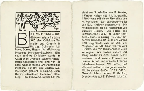 Vignette for the Annual Report 1910-1911 of the Brücke Artists' Group (Vignette zum Jahresbericht 1910-11 der Künstlergruppe Brücke) by Ernst Ludwig Kirchner, print, 1911