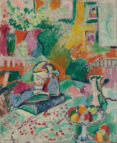 Interior with a Young Girl (Girl Reading) by Henri Matisse, painting, 1905
