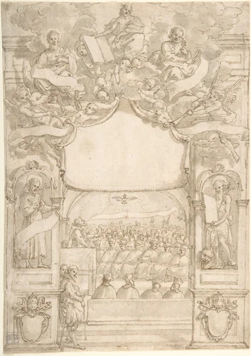 Design for a Title Page by anonymous, drawing, 1550-1599