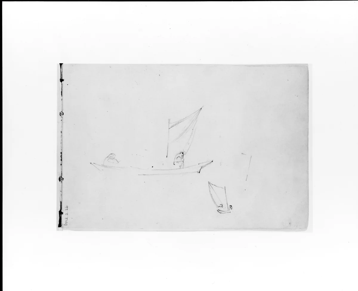 Sketches of Sailboats (from Sketchbook X) by William Trost Richards, artwork, 1885