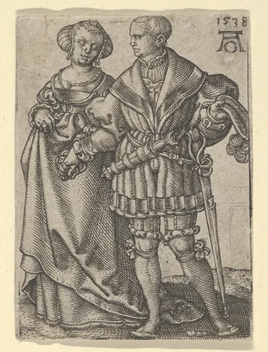 Dancing Couple, from "The Small Wedding Dancers" by Heinrich Aldegrever, print, 1538
