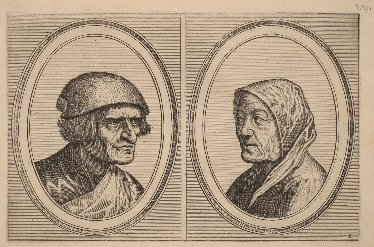 "Beleefde Goossen" and "Prijne Lecker-tants" by Lucas van Doetechum, print, 1564-1565