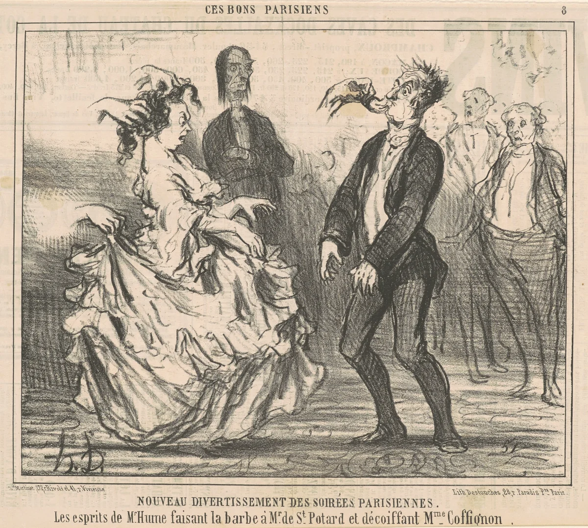 Nouveau divertissement des soirées by Honoré Daumier, print, 1857