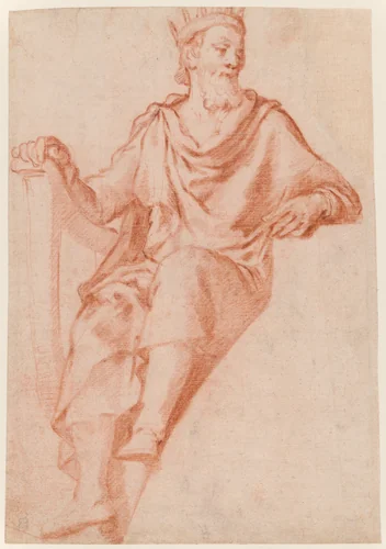 King David (Design for a Lunette) by Agostino Ciampelli, drawing, 1615-1679