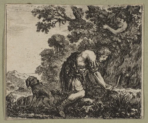 Narcisse by Stefano della Bella, print, 1644