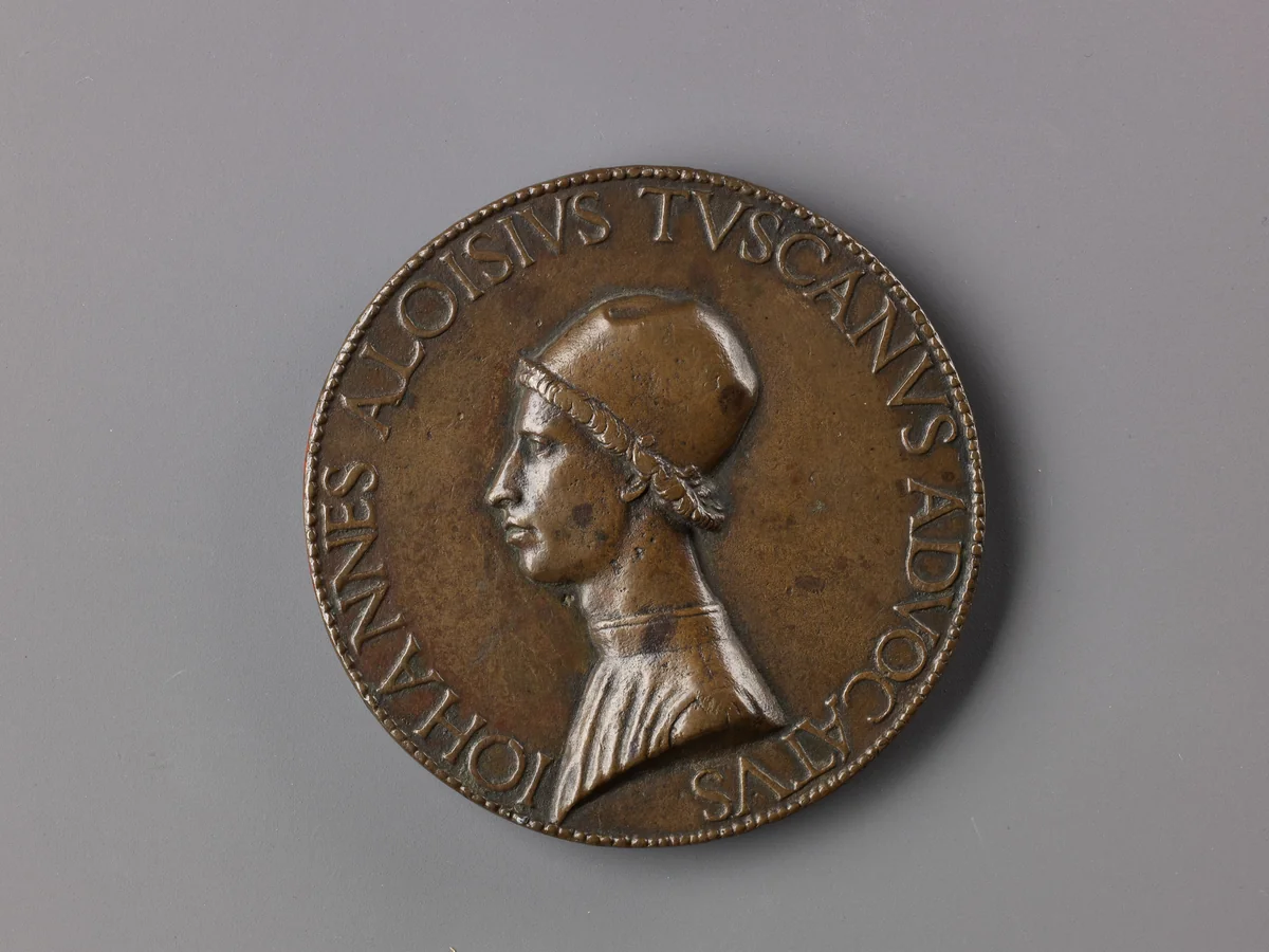 Portrait medal of Giovanni Alvise Toscani by Lysippus the Younger, metalwork, 1470-1480