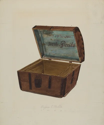 Wooden Chest by Eugene C. Miller, index of american design, 1938