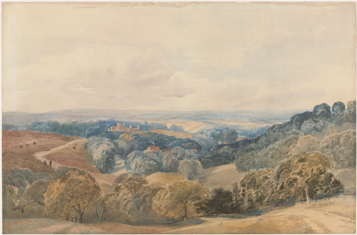 Landschap met Crieff Castle by Henry Jutsum, drawing, 1865