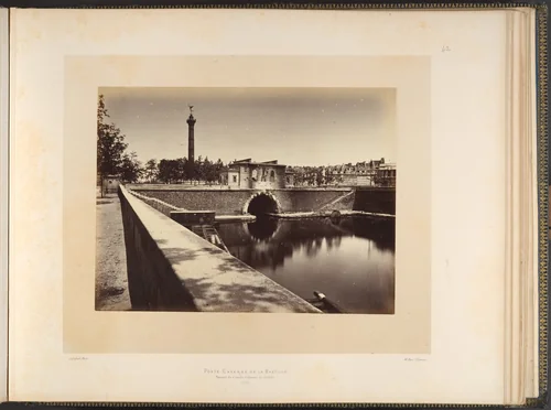 Barracks Post, Place de la Bastille; Canal Tunnel and July Column by Alphonse J. Liébert, photograph, 1871