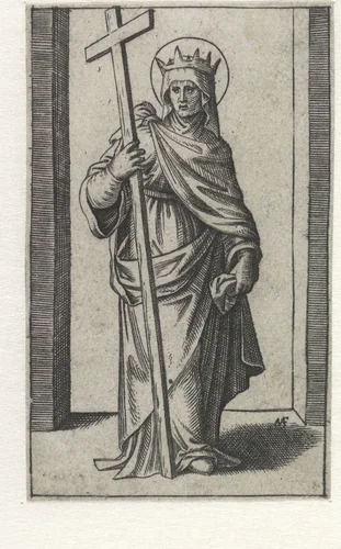 Heilige Helena met kruis by Unknown, print, 1500-1527