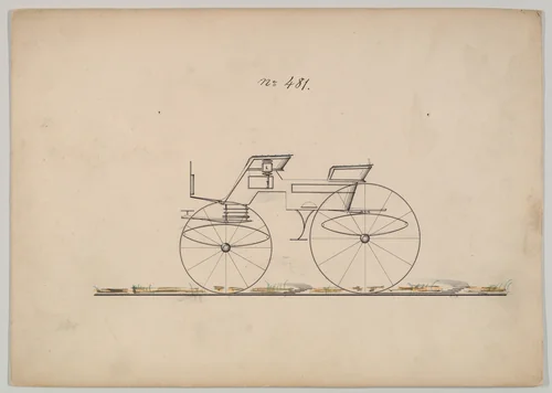 Phaeton #481 by Brewster & Co., drawing, 1850-1870
