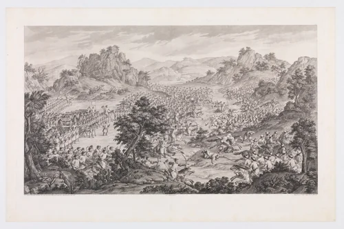 The Great Victory of Qurnam by Augustin de Saint-Aubin, print, 1770