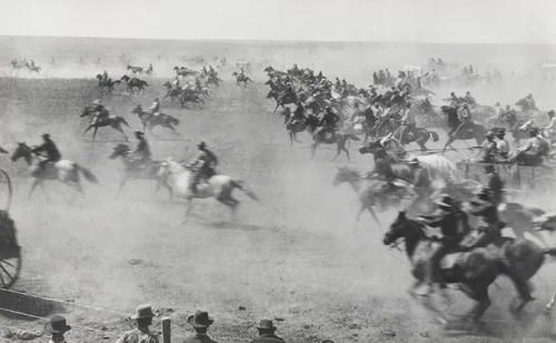 Oklahoma Land Rush by P. A. Miller, photograph, 1893
