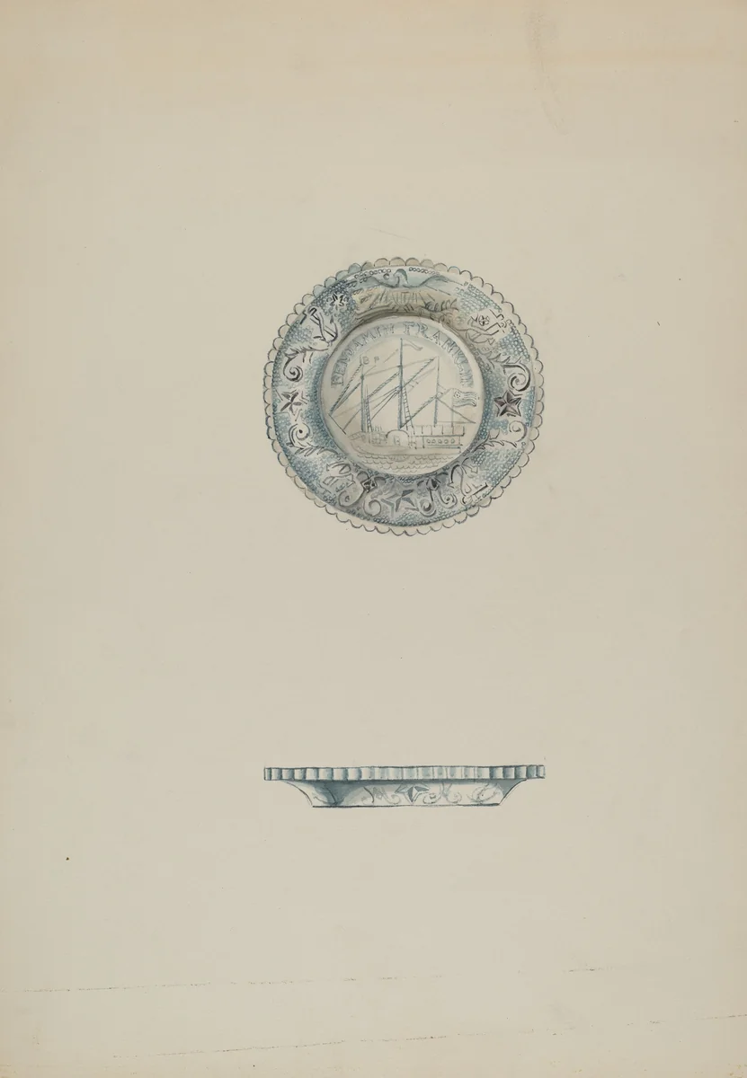 Cup Plate by Roberta Elvis, index of american design, 1936