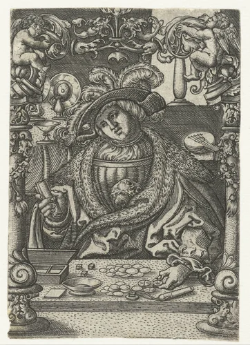 Portret van een jongeman (Vanitas) by Monogrammist AC, print, 1520-1562