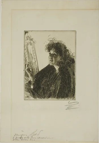 Girl with a Cigarette I by Anders Zorn, print, 1891