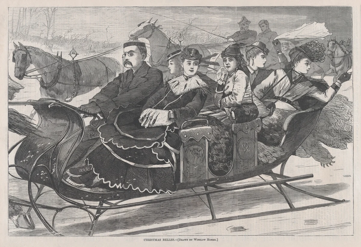 Christmas Belles (from "Harper's Weekly," Vol. XIII) by Winslow Homer, print, 1869