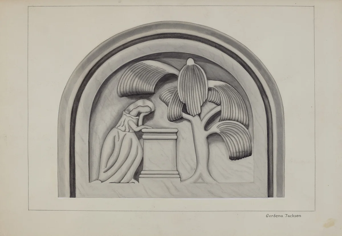 Carving for a Tombstone by Gordena Jackson, index of american design, 1937