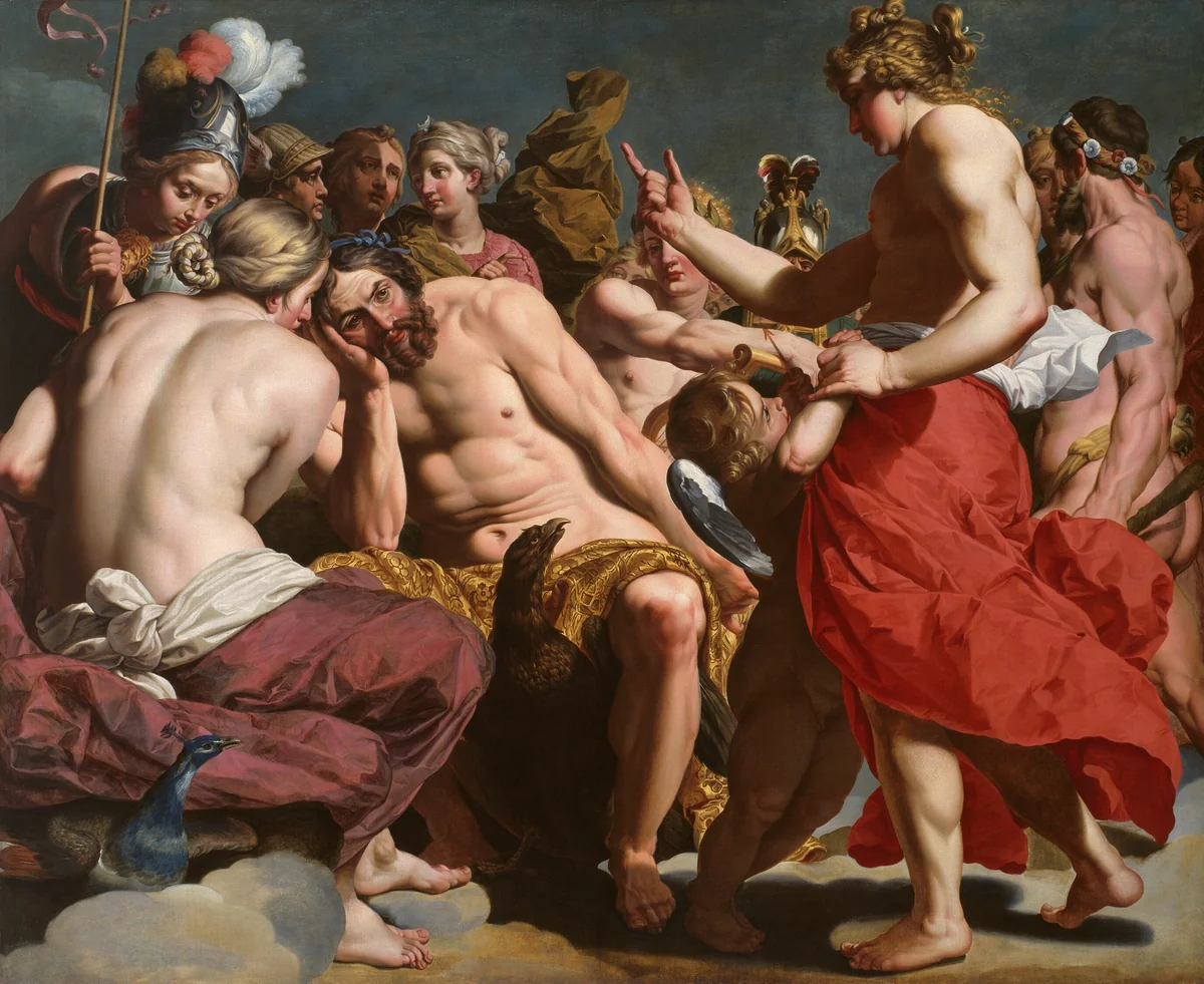 Jupiter Rebuked by Venus by Abraham Janssens, painting, 1607-1617