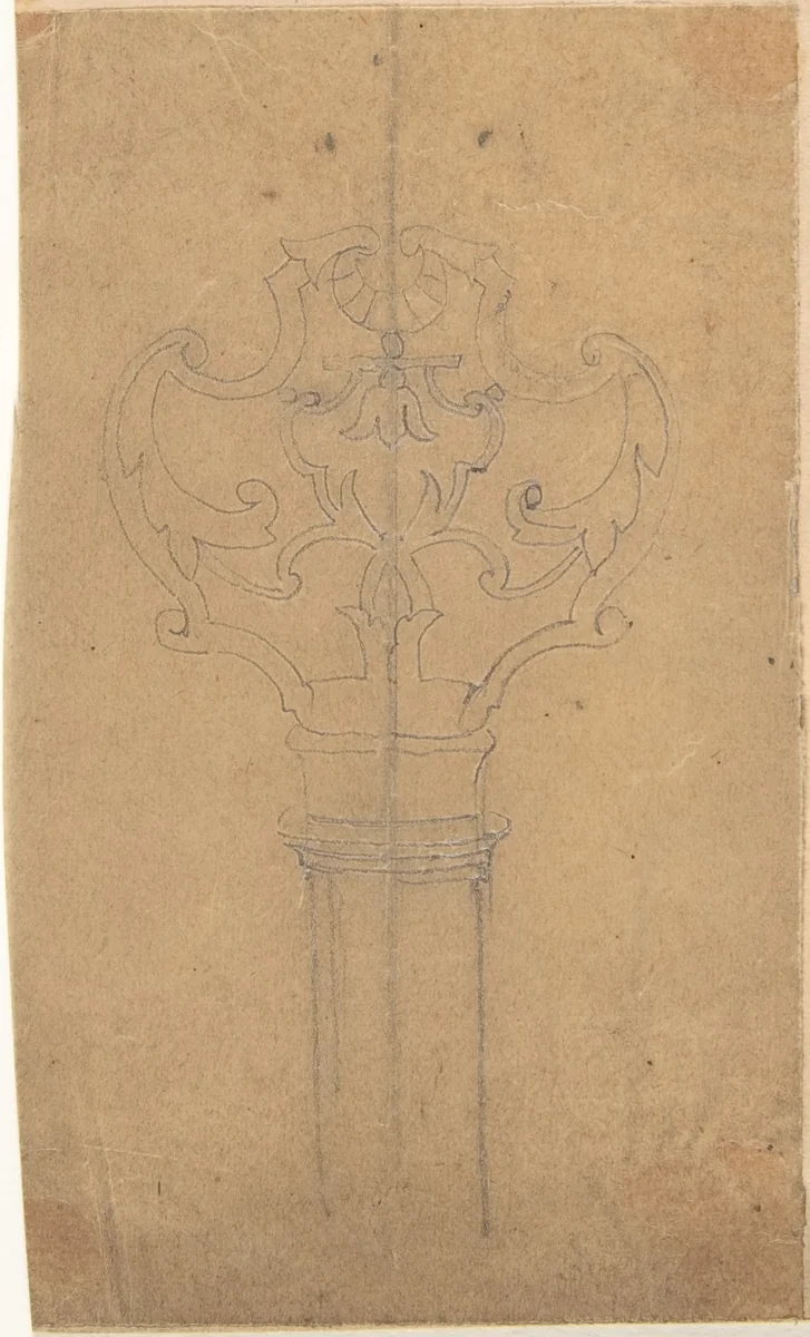 French 15th century Lockplate by Richardson Ellson, drawing, 1875-1885