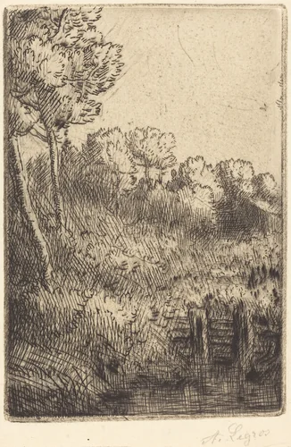 Along the Marne (Sur la Marne) by Alphonse Legros, print, 1837-1911