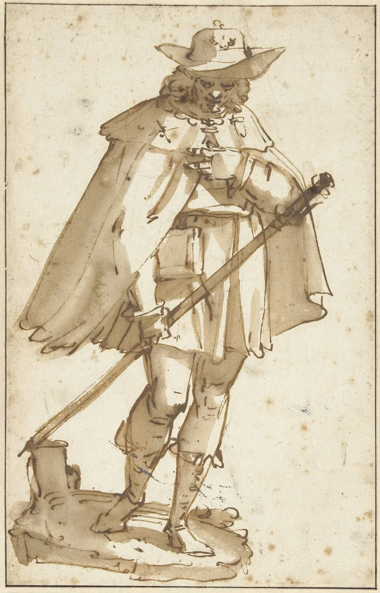Pelgrim by Luca Cambiaso, drawing, 1560-1585