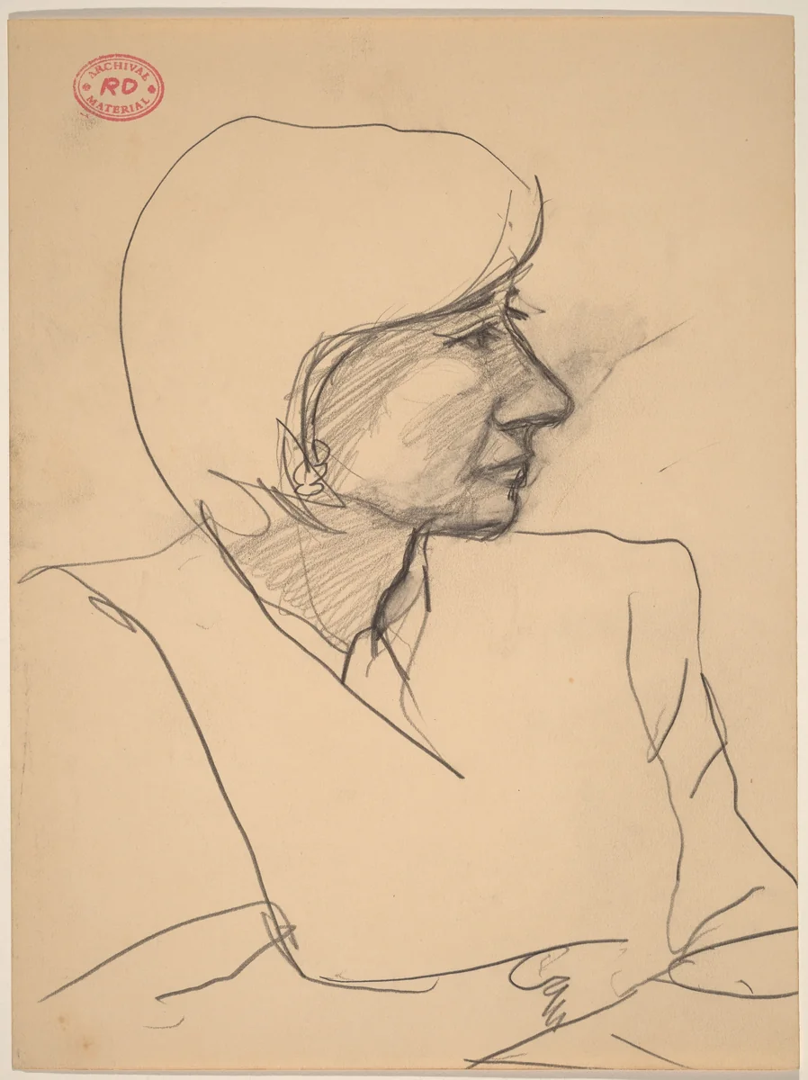 Untitled [profile of woman] by Richard Diebenkorn, drawing, 1955-1967