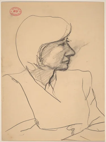 Untitled [profile of woman] by Richard Diebenkorn, drawing, 1955-1967